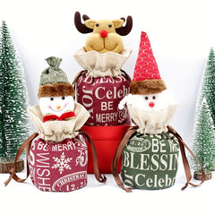 Christmas Candy Wrapping Bag Gift Packaging Elf Deer Snowman Party Decor