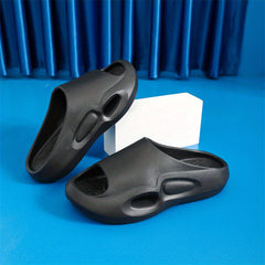 Men's Solid Slides Soft Non Slip Slippers Open Toe Shoes