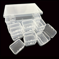 Small Plastic Bead Organizer Storage Boxes with Hinged Lid