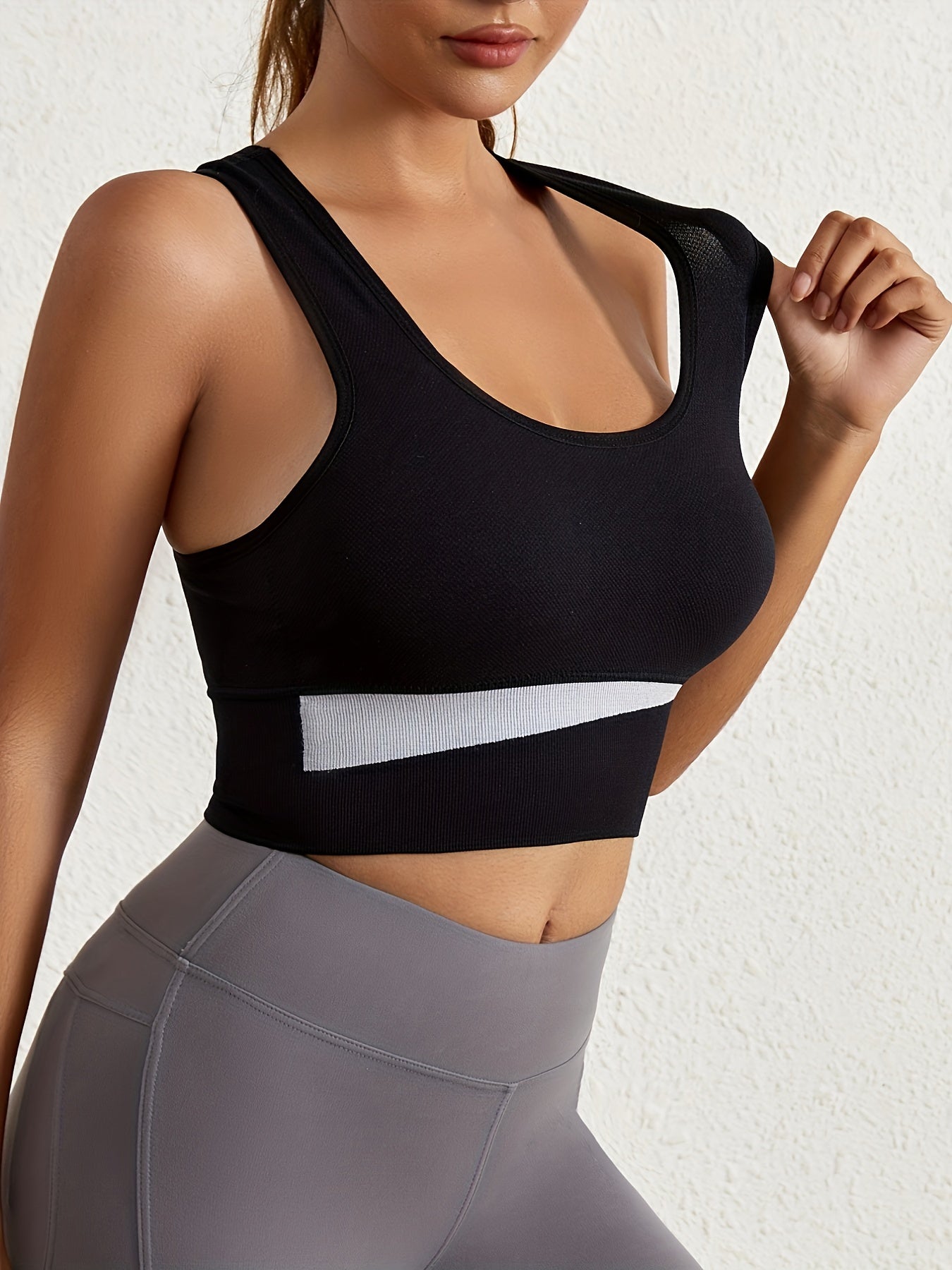4pcs Colorblock Sports Bras Push Up Intimates Bra Women's Lingerie