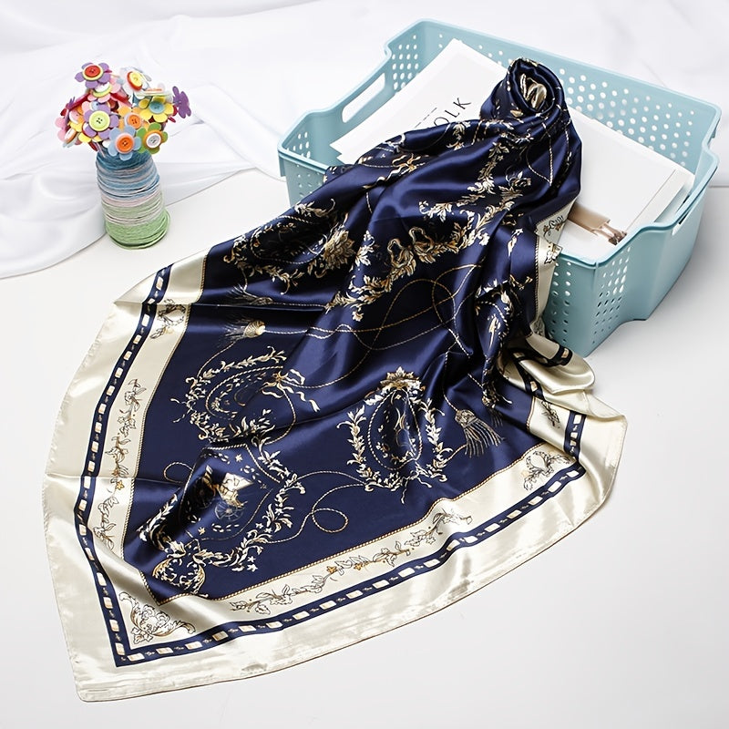 Floral Paisley Print Square Scarf Silk Neck Scarf Head Wrap Bandana