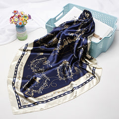 Floral Paisley Print Square Scarf Silk Neck Scarf Head Wrap Bandana