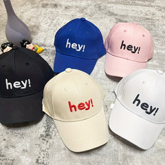 Casual Baseball Cap With Hey Embroidery Sun Protection