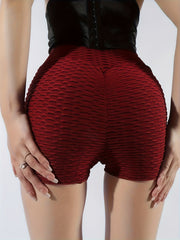 Honeycomb Hip Lifting Yoga Shorts High Waist Sports Cycling Biker Shorts