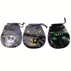 50 Pcs Halloween Drawstring Bag Pumpkin Candy Bag Snack Biscuit Gift Bag