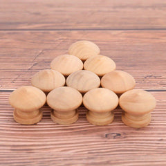 10pcs 44mm Round Mushroom Wood Cabinet Drawer Pull
