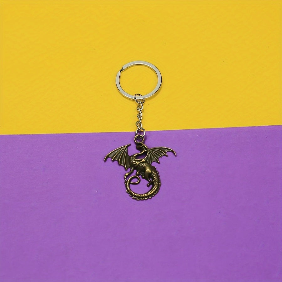 Vintage Metal Dragon Key Ring Bag Key Pendant Gift