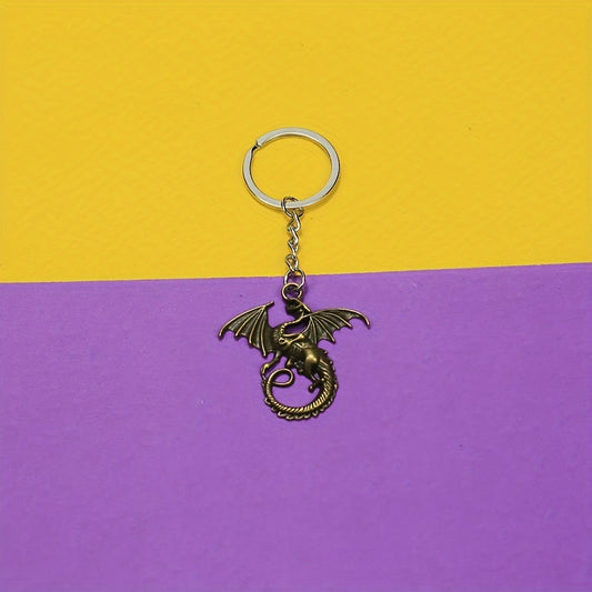 Vintage Metal Dragon Key Ring Bag Key Pendant Gift