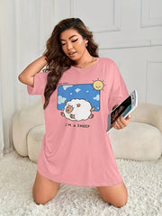 Sheep & Cloud & Sun Print Nightdress