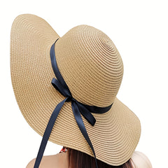 Wide Brim UV Protection Straw Sun Hat for Women