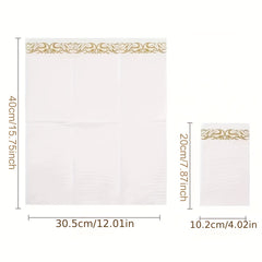 25 Pcs Disposable Western Food Dust Paper Towel Silver Napkin Lace Paper