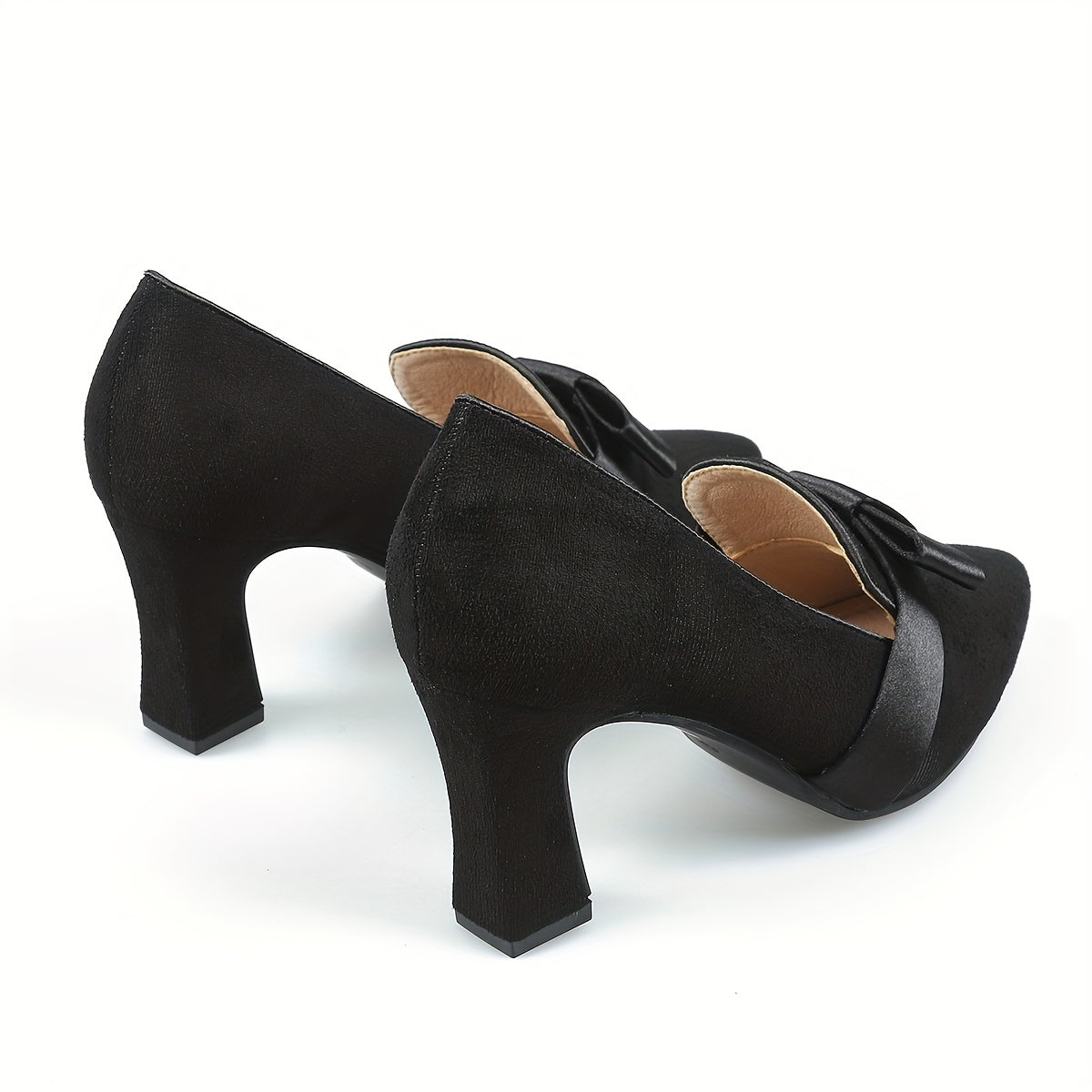 Women's Bowknot Slip-On Cone Heel Shoes