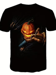 Kids Halloween Pumpkin Face Monster 3D Print Shirt