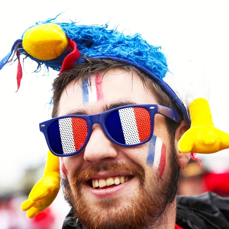 Independence Flag Gift Sunglasses Dark Frame Flag Sticker Sunglasses