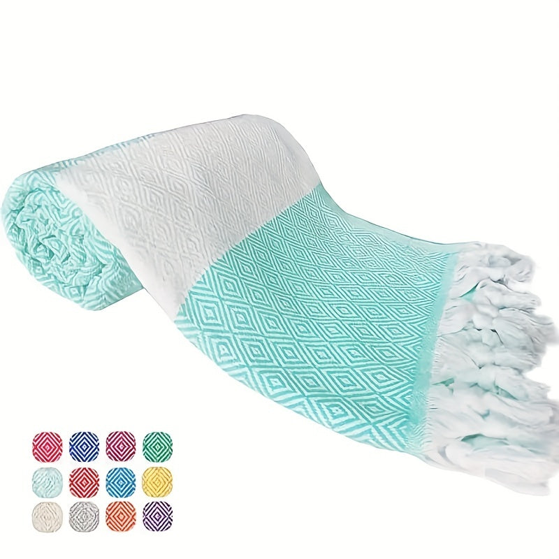 Jacquard Rhombus Beach Towel Quick Dry 71x39in