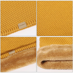 Men's Thick Fleece Knitted Scarf for Outdoor Warmth