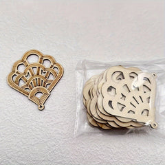 10pcs Shell Shape Sliced Pendant Home Decoration Wooden Crafts