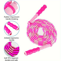 Adjustable Colorful Skipping Rope Soft Bead Section