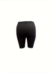 Solid Cut Out High Rise High Stretch Shorts