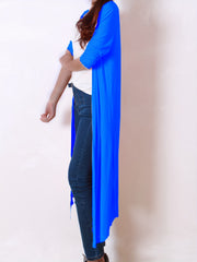 Solid Long Sleeve Open Front Maxi Cardigan