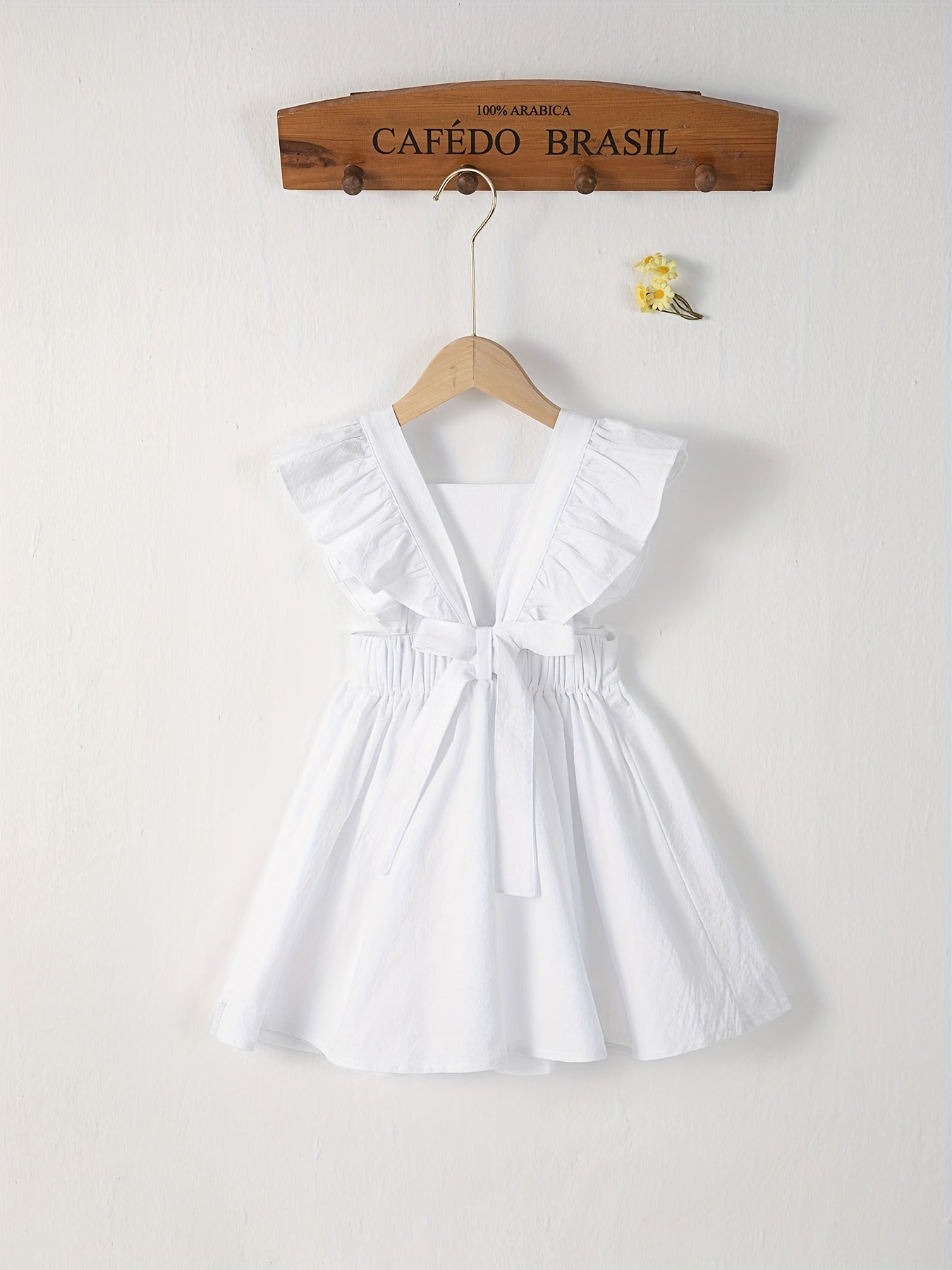 Girl's Flutter Sleeve Overall Dress