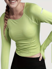 Long Sleeve Round Neck Slim Fit Yoga Top
