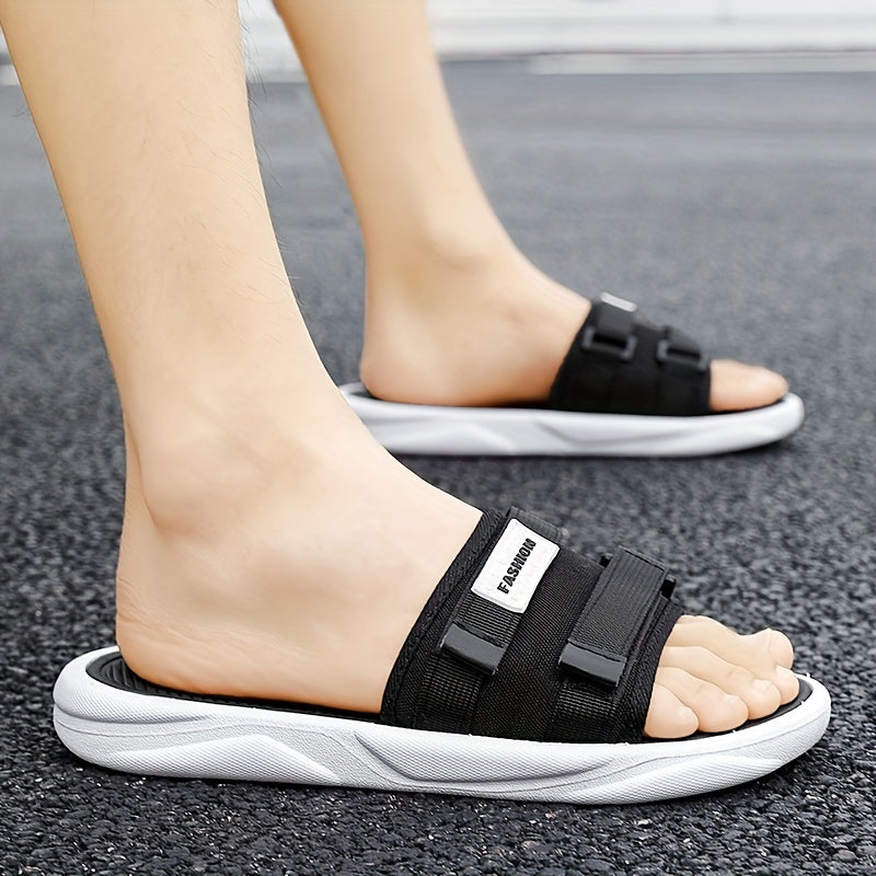 Men's Non Slip Slides Casual Slippers Open Toe Indoor Outdoor Shoes
