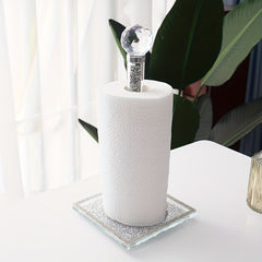 Crystal Crushed Rhinestone Paper Towel Holder for Kitchen and Bathroom