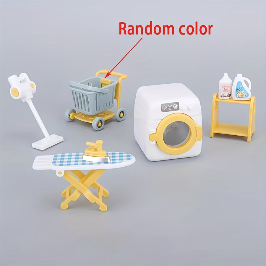 Mini Washing Machine Toy Set for Doll House DIY Model