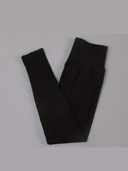 Rib Knit Yoga Set High Stretch Long Sleeve Top & Leggings Sports Suit