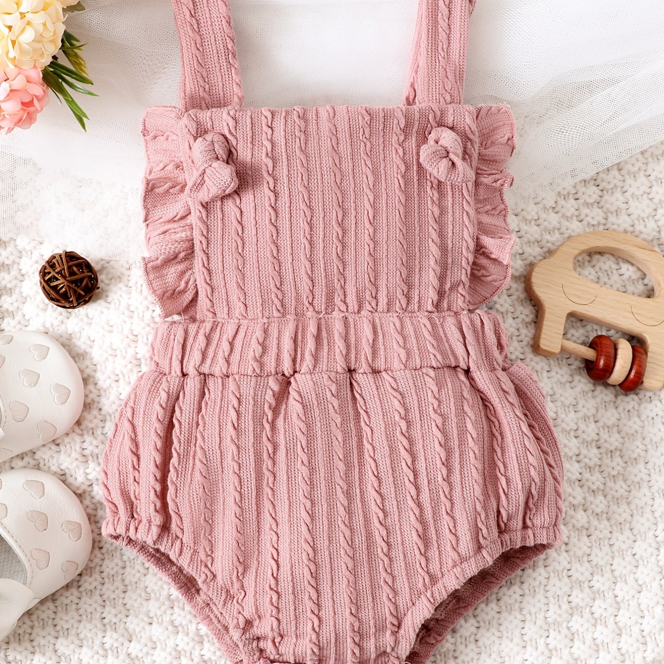 Baby Girls Sleeveless Thin Strap Onesie Clothes