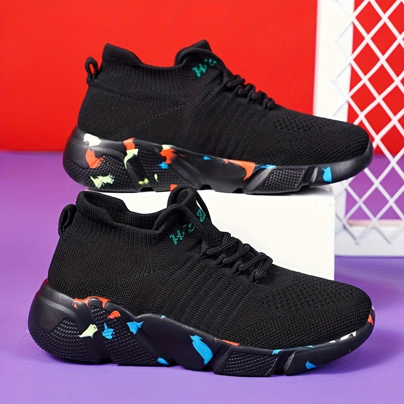 Men's Lace up Running Shoes Anti skid Platform Sneakers