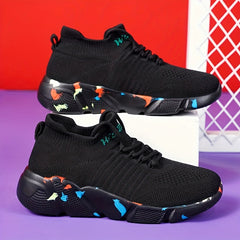 Men's Lace up Running Shoes Anti skid Platform Sneakers