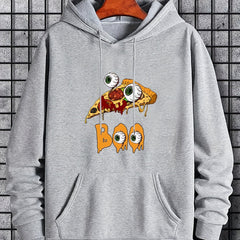 Scary Funny Pizza Cake Men's Hoodie for Fall Winter