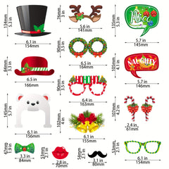 Christmas Photo Props Funny Hat Socks Snowman Antlers Paper Props