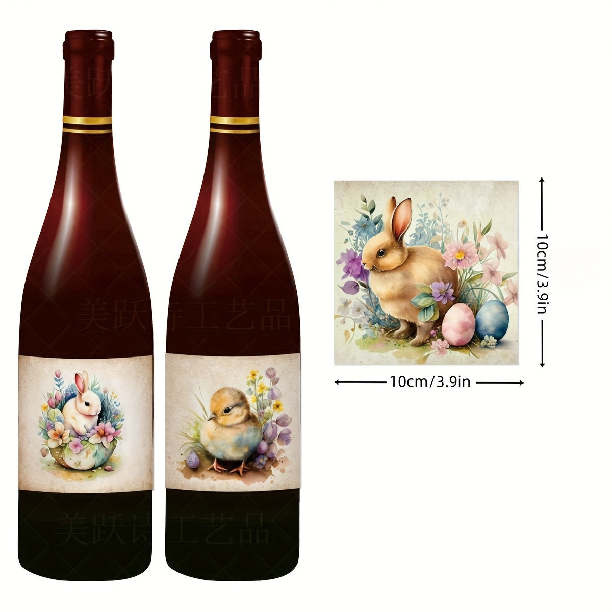Easter Wine Bottle Sticker Rabbit Carnival Party Decoration Sticker