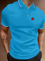 Men's Bear Claw Graphic Polo Shirt Casual Stretch Breathable Lapel