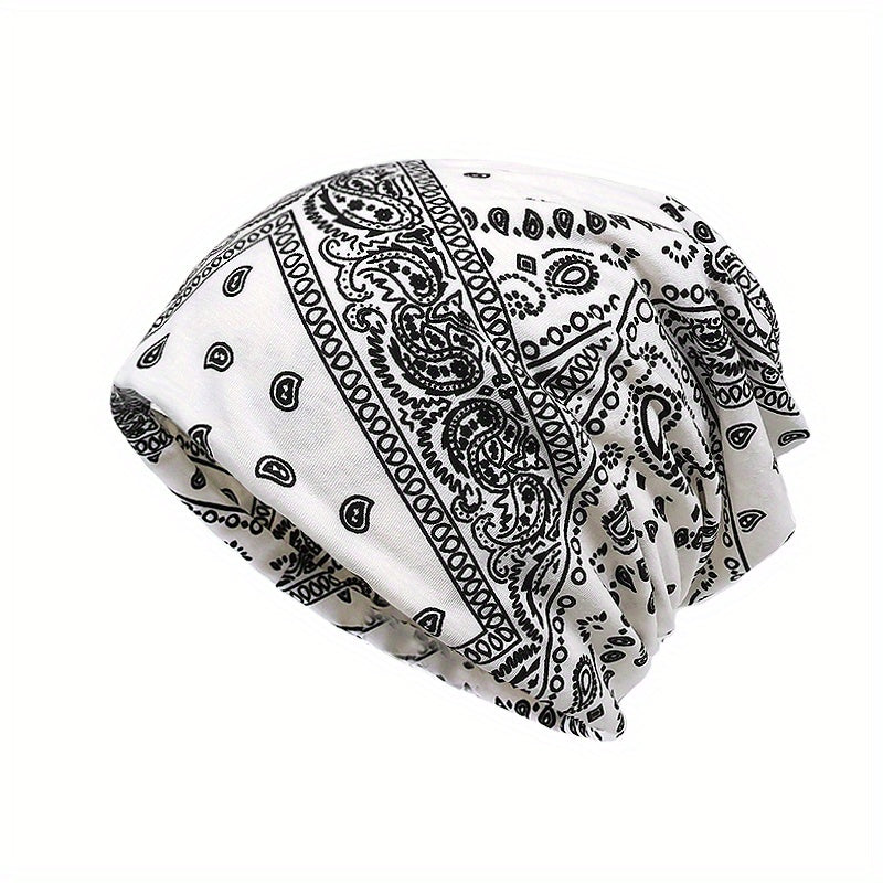 Unisex Sunshade No brim Beanies Hat With Cashew Flower Style
