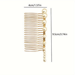 Handcrafted Faux Pearls Bridal Hair Comb in Zinc Alloy