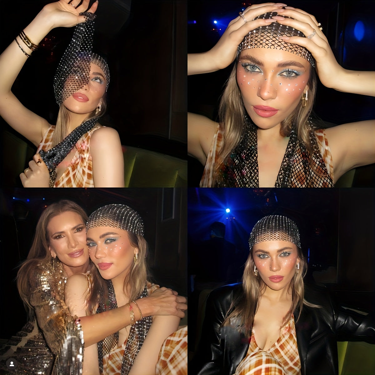 Mesh Headscarf European Style Nightclub Music Party