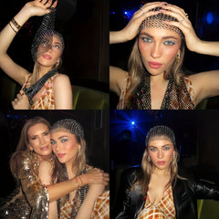 Mesh Headscarf European Style Nightclub Music Party