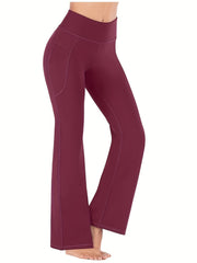 High Waist Butt Lifting Yoga Bootcut Pants with Pockets Activewear