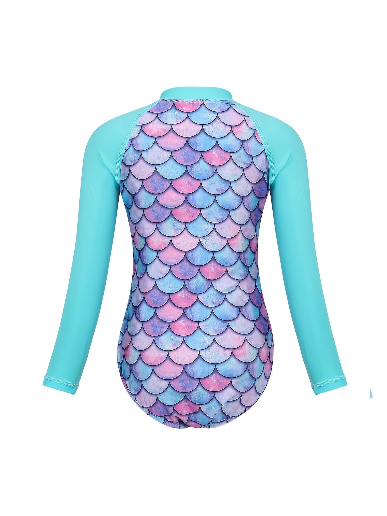 Toddler Girls Fish Scales Long Sleeve One Piece Swimsuit