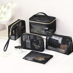 Mesh Makeup Storage Bag Transparent Travel Toiletry Wash Bag