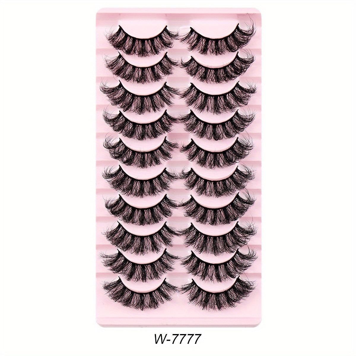 10 Pairs Faux Mink False Eyelashes Cat Eye Look Natural Look Reusable