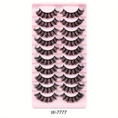 10 Pairs Faux Mink False Eyelashes Cat Eye Look Natural Look Reusable