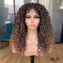 45 72 Cm Full Lace Faux Locs Wigs with Baby Hair Synthetic Fiber Full Lace Wigs