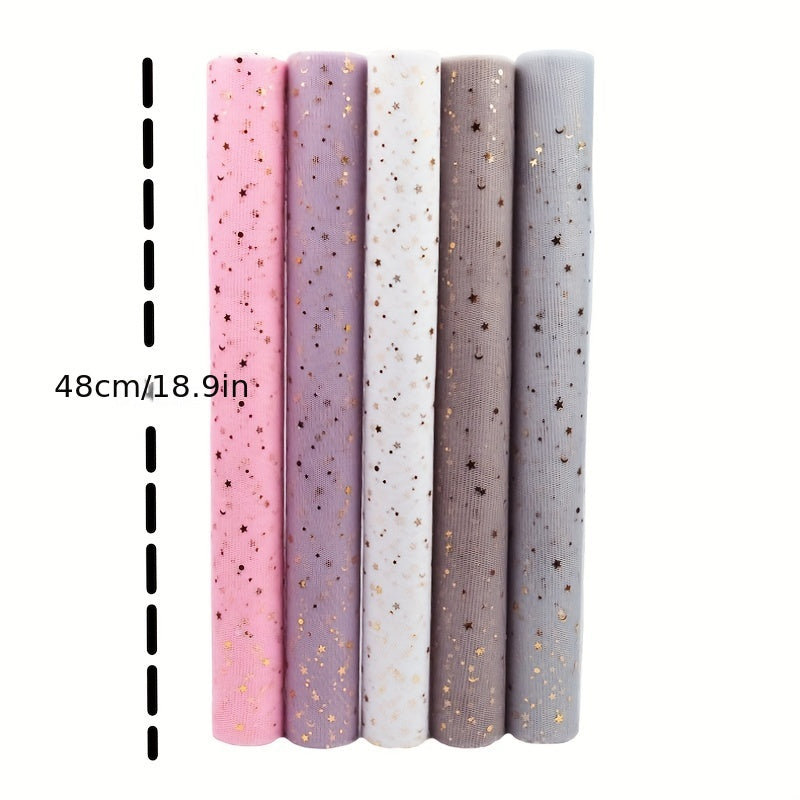 5 Yards Bronzing Star Moon Gauze Translucent Flower Wrapping Paper