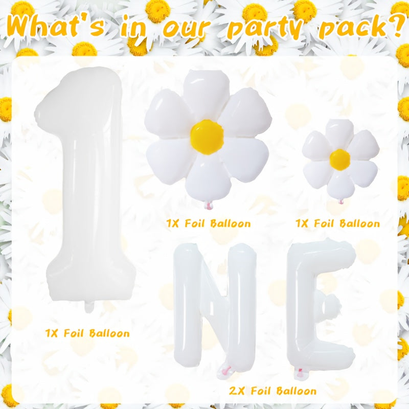5pcs Daisy Party Decorations Daisy Birthday Party Decorations