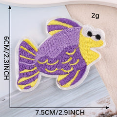 3pcs Fish Patches Iron/Sew On Embroidered Applique Repair Patch DIY Crafts
